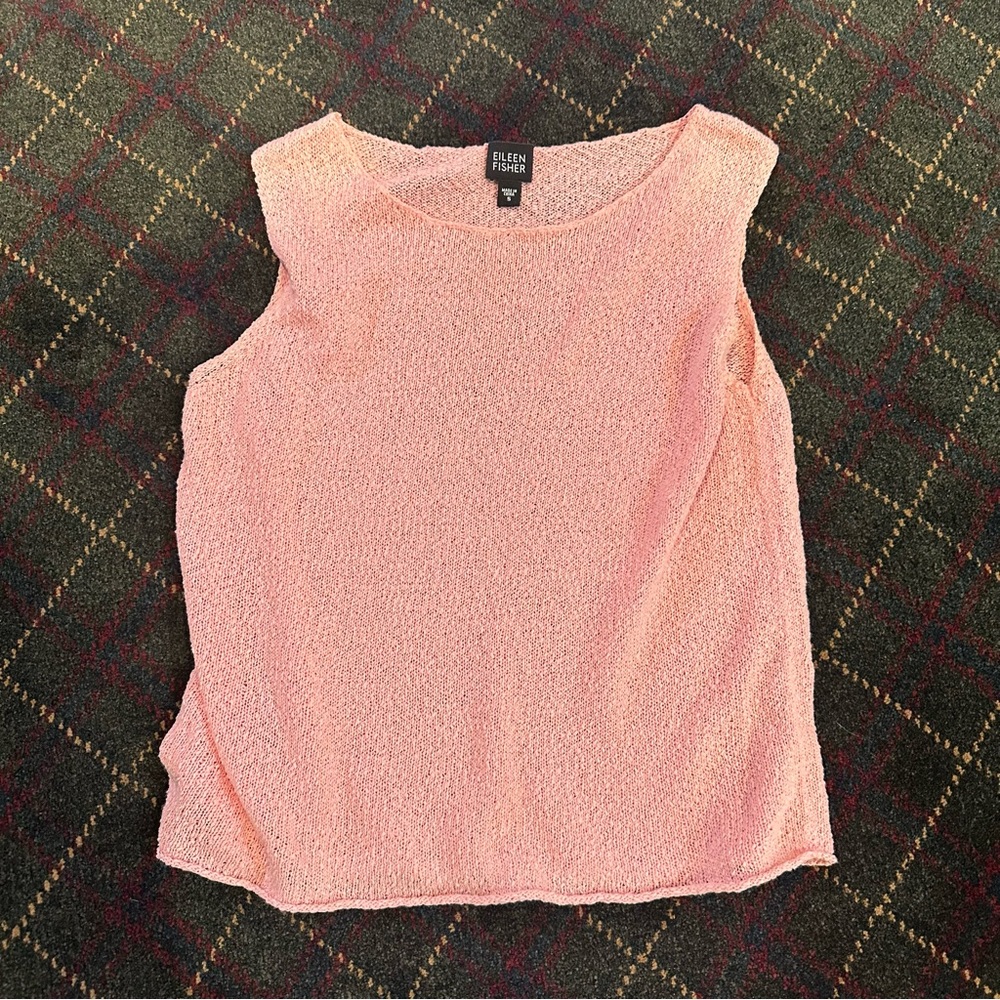 Eileen Fisher knit shell sleeveless tank top pink women's small
